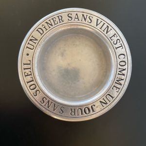 Wilton pewter wine bottle dish